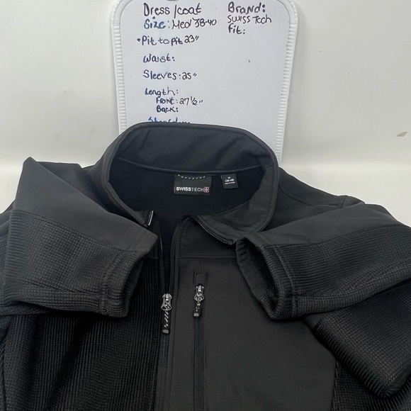 Swiss Tech Men’s Soft Shell Windbreaker Performance Jacket Black Size M 38-40 - Picture 9 of 16